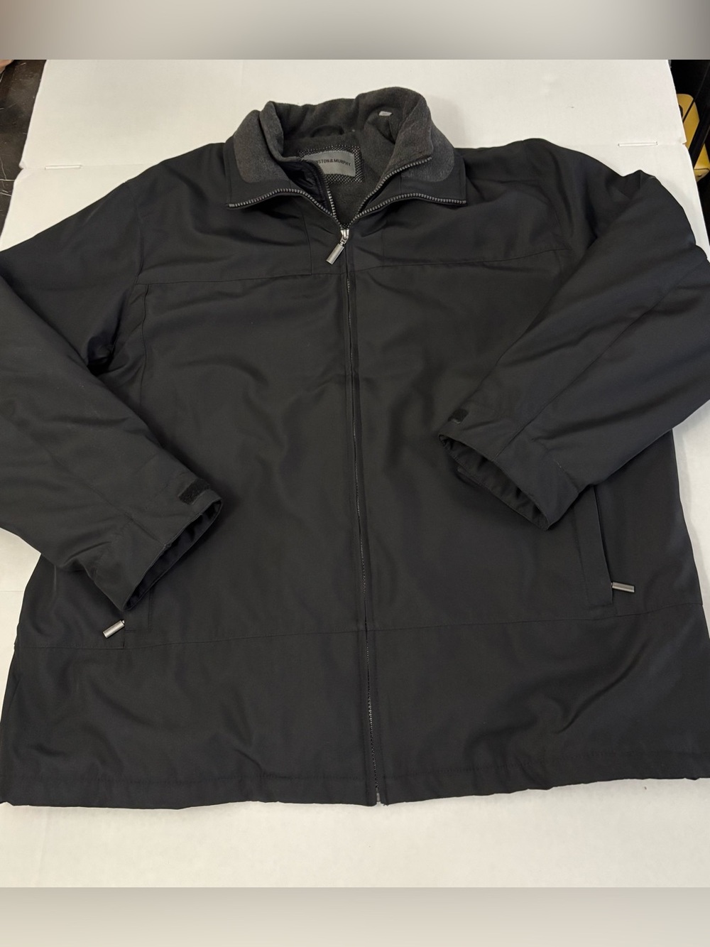 JOHNSTON & MURPHY Men Black Zipped Heavy Jacket Size XXL
